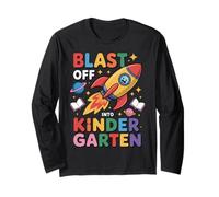 Blast Off Into Kindergarten Fun Kids First Day School Long Sleeve T-Shirt