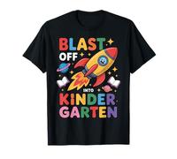 Blast Off Into Kindergarten Fun Kids First Day School T-Shirt