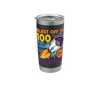 Blast Off to 100 Days of School Outer Space Traveler Rocket Stainless Steel Insulated Tumbler