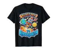 Blast Off to Kindergarten First Day of School Value Graphic T-Shirt, Men, Black, S