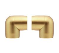 BlastHome® Luxury Corner Connector - Premium Quality, Heavy Metal - Fits Only Signature Collection Curtain Rods (Not Included) - 1 1/4" Large Diameter, Set of 2 - Brushed Gold