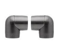 BlastHome® Luxury Corner Connector - Premium Quality, Heavy Metal - Fits Only Signature Collection Curtain Rods (Not Included) - 1 1/4" Large Diameter, Set of 2 - Gunmetal /Pewter