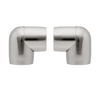 BlastHome® Luxury Corner Connector - Premium Quality, Heavy Metal - Fits Only Signature Collection Curtain Rods (Not Included) - 1 1/4" Large Diameter, Set of 2 - Brushed Nickel