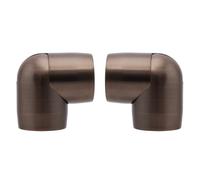 BlastHome® Luxury Corner Connector - Premium Quality, Heavy Metal - Fits Only Signature Collection Curtain Rods (Not Included) - 1 1/4" Large Diameter, Set of 2 - Oil Rubbed Bronze
