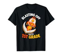 Blasting Off Into 1st Grade Back to School Funny Rocket Boys Value Graphic T-Shirt
