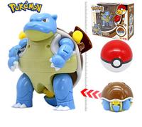 (Blastoise+Poke Ball) Deformable Pokemon Ball Figures Toys Deluxe Kids Gifts Throw N Pop