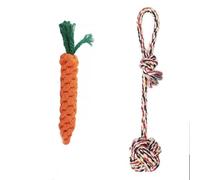 BlasugaX Dog Rope Toys,Medium and Large Dog Chew Toys,Dog Teething Rope Toys,Super Durable and Indestructible for All Breeds of Cat and Dog Toys.(Carrot + Drop Ball, Count, 2)