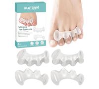 BLATOWN 2Pairs Toe Spacers Silicone Gel Toe Separators Correct Women Men Bunion Toes, Soft Toe Spreaders, Hammer Toes Corrector, Big Toe Straightener for Plantar Fasciitis, Foot Relief (Clear)