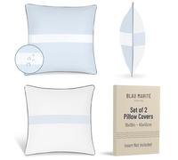 Blau Marité Outdoor Waterproof Pillow Covers - Decorative Stripe Cushion Cover in Light Blue & White for Patio, Garden and Balcony - 45×45 cm - 18x18 in