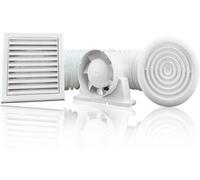 Blauberg 100 mm - 4 Inch Diameter Complete Bathroom Fan Kit With Run On Timer