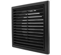 Blauberg DECOR 155X155/100S BLACK Plastic Vented Fixed Blade Air Ventilation Louvred Grille 4" 100mm