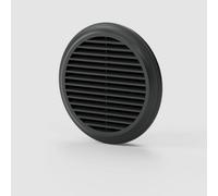 Blauberg 125mm Black Fixed Blade Wall Vent Cover Louvre Soffit Grille For Ducting, Fans, Bathroom, Kitchen, Or Tumble Dryer Use