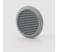 125mm Slate Grey Round External Wall Vent Grille - Fixed Blade Soffit Cover with Louvered Design - Durable Air Outlet for Bathroom, Kitchen, Dryer, or Ventilation Duct Systems