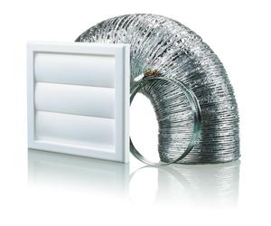 Blauberg BB-CHK-100-3-VJWH Cooker Hood Gravity Shutter Vent Duct Kit Fan Extractor 4" 100mm White