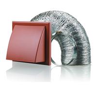 Blauberg BB-CHK-150-3-VKTE Cooker Hood Cowled Wall Shutter Vent Duct Kit Fan Extractor 6" 150mm Terracotta