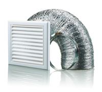 Blauberg BB-CHK-150-3-VSWH Cooker Hood Fixed Blade Grille Wall Vent Duct Kit Fan Extractor 6" 150mm White