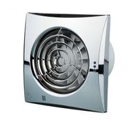 Blauberg CALM-CHROME-125-ST Calm Low Noise Energy Efficient Bathroom Utility Room Extractor Fan with Pull Cord & Timer Chrome - 5" 125mm
