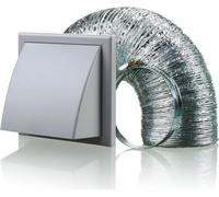 Blauberg BB-CHK-125-3-VKGR Cooker Hood Cowled Wall Shutter Vent Duct Kit Fan Extractor 5" 125mm Grey