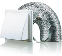 Blauberg BB-CHK-150-3-VKWH Cooker Hood Cowled Wall Shutter Vent Duct Kit Fan Extractor 6" 150mm White
