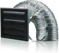 Blauberg Cooker Hood Duct Shutter Vent Kit Fan Extract 100mm Black