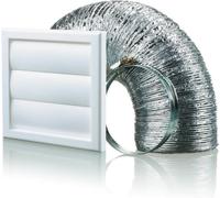 Blauberg BB-CHK-100-3-VJWH Cooker Hood Gravity Shutter Vent Duct Kit Fan Extractor 4" 100mm White