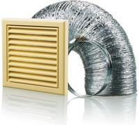 Blauberg BB-CHK-125-3-VSCS Cooker Hood Fixed Blade Grille Wall Vent Duct Kit Fan Extractor 5" 125mm Cotswold Stone