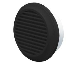 Blauberg DECOR 125-MB BLACK Round Plastic Vented Fixed Blade Air Ventilation Louvred Wall Soffit Cover Grille 5" 125mm