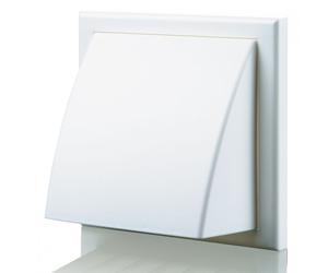 Blauberg DECOR 155X155/100HK WHITE Plastic Cowled Hooded Air Ventilation Wind Baffle Wall Grille 4" 100mm