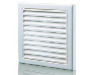 Blauberg DECOR 185X185/125S WHITE Plastic Vented Fixed Blade Air Ventilation Louvred Grille 5" 125mm