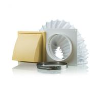 Blauberg DK-150-PVC-COT Ventilation PVC Flexible Duct Cowled Wall Kit 6" 150mm Cotswold Stone