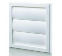 Blauberg White Gravity Grille 100 mm - 4 inch External Ducting Air Vent with Round Spigot and Non-Return Gravity Shutters for Kitchen Ceiling Extractor Fans Bathroom Ventilation Duct Fan Cover