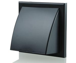 Blauberg Plastic Cowled Hooded Air Ventilation Wind Baffle Wall Grille - 125mm - Decor 185X185-125Hk Black