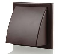 Blauberg Plastic Cowled Hooded Air Ventilation Wind Baffle Wall Grille - 150mm - Decor 185X185-150Hk Brown