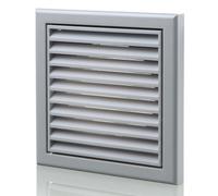 Blauberg Plastic Fixed Blade Louvred Louvred Grille - 100mm - Light Grey