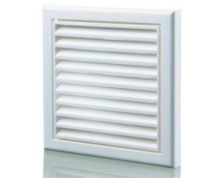 Blauberg Plastic Fixed Blade Louvred Louvred Grille - 100mm - White