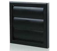 Blauberg Plastic Vented Back Draught Air Gravity Shutter Ventilation Grille - 125mm Black