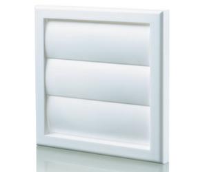 Blauberg Plastic Vented Back Draught Air Gravity Shutter Ventilation Grille - 125mm White