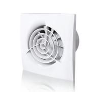 Blauberg Trio (99mm / 4 Inch Diameter Spigot) White Run-On-Timer Bathroom Extractor Fan. Energy Efficient And Long Lasting Motor