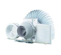 Blauberg Turbo Bathroom Extractor Fan Kit 100mm 4" Inline Shower Fan (Timer)