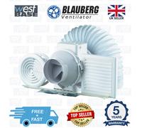 Blauberg Turbo Bathroom Shower Fan Kit 100mm with Timer Extractor Fan