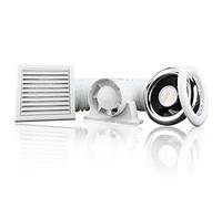 Blauberg UK 4 inch Complete Shower Kit with LED Light 12v Bulb (Run on Timer) Chrome & White Bezel Low Noise for Damp Condensation Control Bathroom Toilet Kitchen
