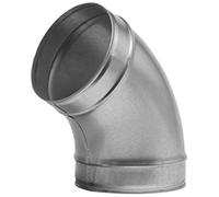Blauberg UK 5 inch 125 mm Metal Ducting and Fittings - 45 Degree Pressed Metal Bend - 125 mm
