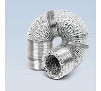 Blauberg UK Aluminium Flexible Fan Ducting for Extractor fan, Bathroom, Kitchen, Toilet, Domestic Ventilation, Hydroponics Grow Room Tent Filter (6"/150mm dia - 5m Long)