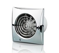 Blauberg UK Chrome Wall Mounted Bathroom Fan with Timer & Humidity Sensor, 100 mm