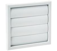 Blauberg UK Decor 185X185/125G Grey Gravity Grille 125mm-5 inch External Ducting Air Vent with Round Spigot and Non-Return Shutters, 125mm