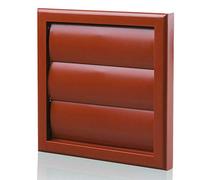 Blauberg UK Decor 185X185/125G Terracotta Gravity Grille 125mm-5 inch External Ducting Air Vent with Round Spigot and Non-Return Shutters, 125mm