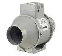 Blauberg UK TURBO-100-T Blauberg Turbo Mixed Flow in Line Extractor Fan with Run On Timer 100 mm, 25 W, 240 V, Grey