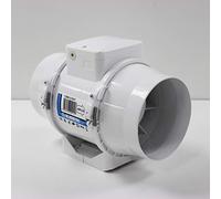 Blauberg UK Turbo-E 100 T in- Line Extractor Fan with Timer, Grey