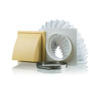 Blauberg Ventilation Pvc Flexible Duct Cowled Wall Kit 100mm Cotswold Stone