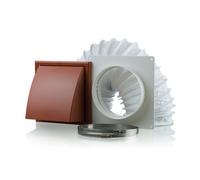 125mm Tumble Dryer Cooker Hood Extractor Fan Wall Duct Kit with Cowled External Shutter Vent 5 inch - Terracotta